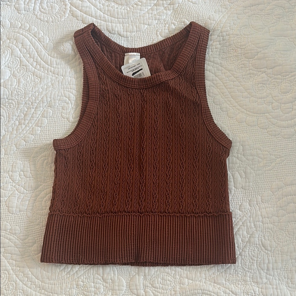 Nikibiki Vintage Cable Knit High-Neck Crop Top